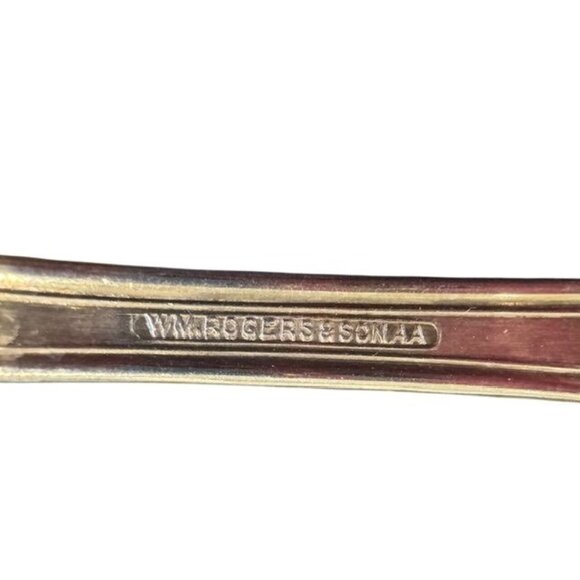 Vintage Wm. Rogers & Son AA Pat. Apr. 14-25 Silver-Plated Ornate Serving Spoon - Picture 5 of 9